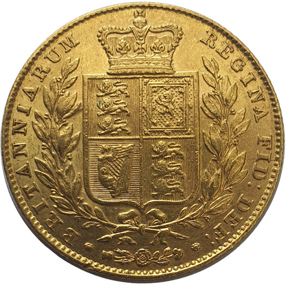 1844 Queen Victoria Shield Reverse Sovereign - Scarce Small '44' in date