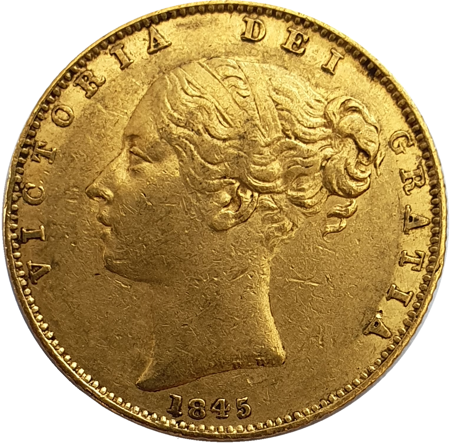 1845 Queen Victoria Shield Reverse Sovereign