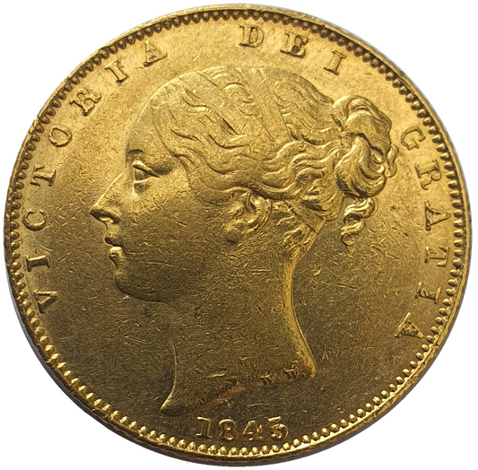 1845 Queen Victoria Shield Reverse Sovereign
