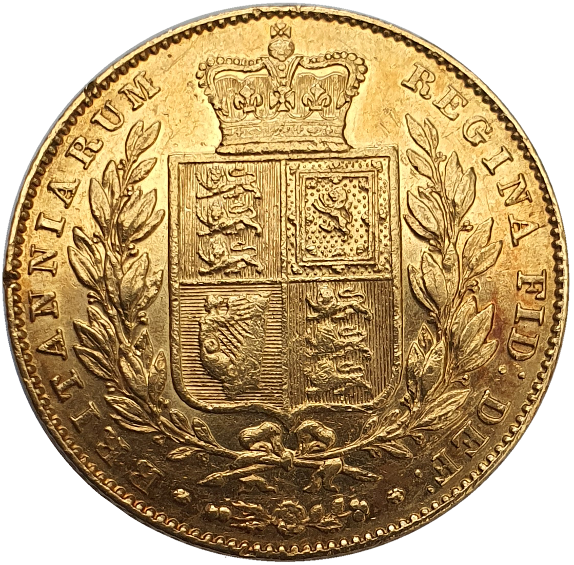 1845 Queen Victoria Shield Reverse Sovereign