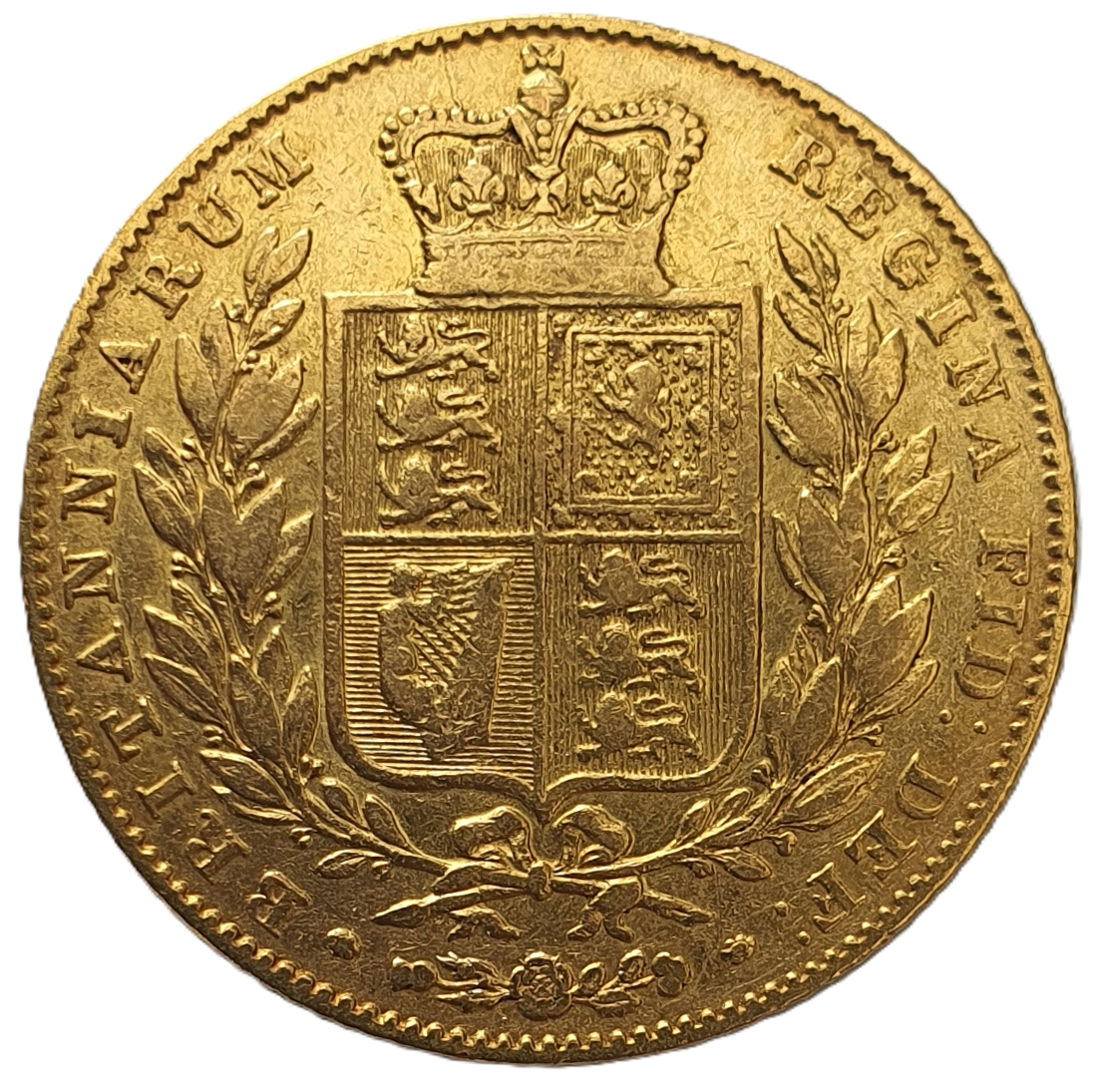 1845 Queen Victoria Shield Reverse Sovereign