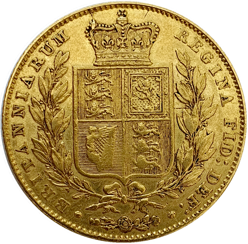 1846 Queen Victoria Shield Reverse Sovereign