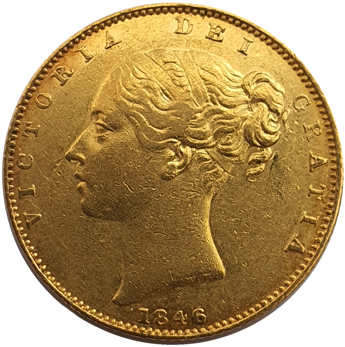 1846 Queen Victoria Shield Reverse Sovereign