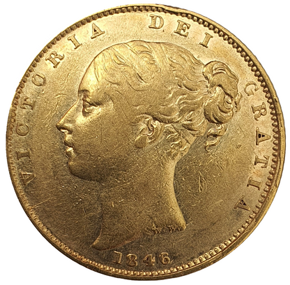1846 Queen Victoria Shield Reverse Sovereign