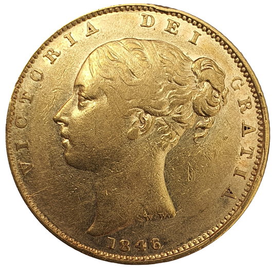1846 Queen Victoria Shield Reverse Sovereign