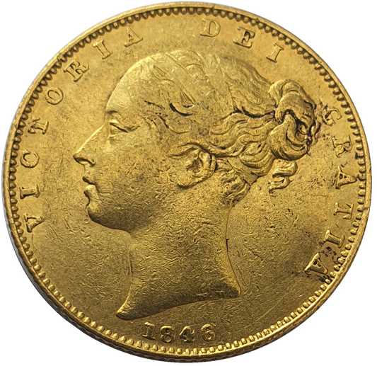 1846 Queen Victoria Shield Reverse Sovereign