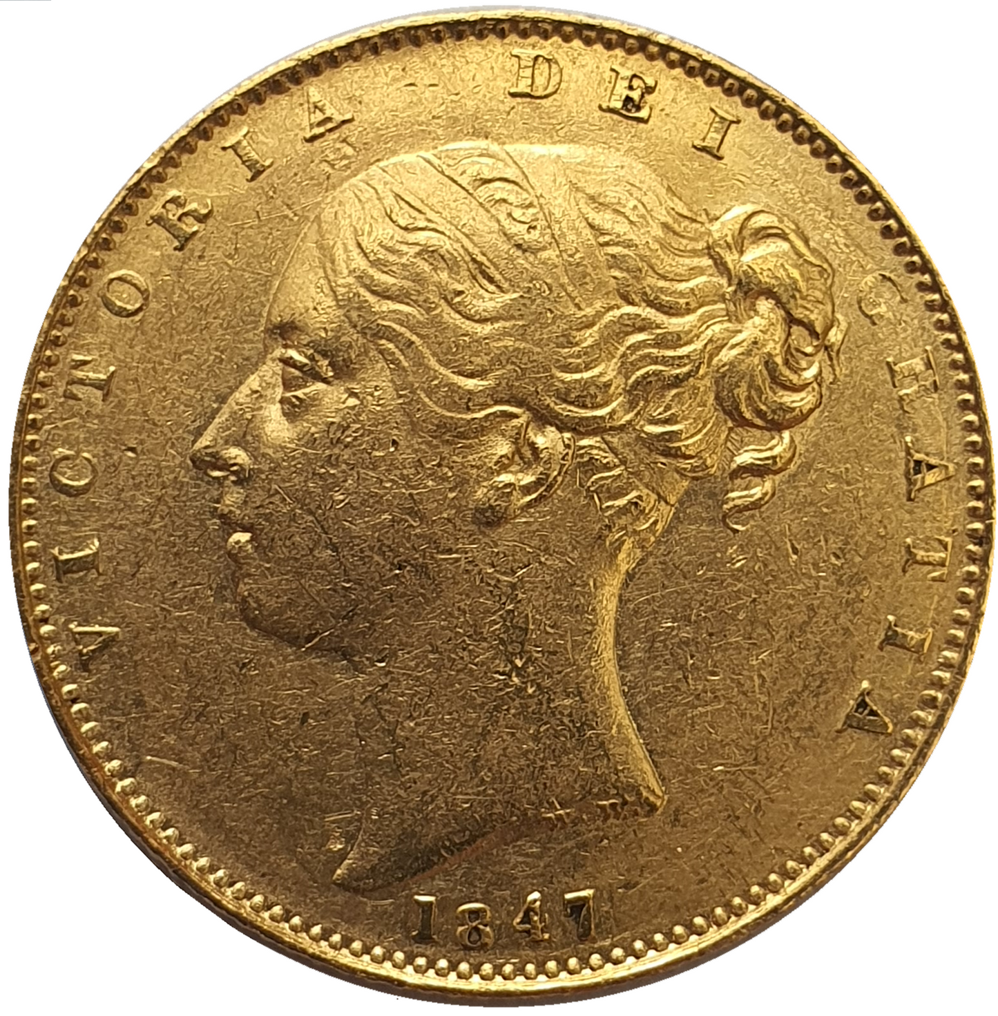 1847 Queen Victoria Shield Reverse Sovereign