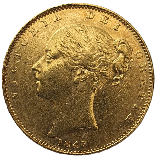 1847 Queen Victoria Shield Reverse Sovereign