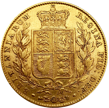 1847 Queen Victoria Shield Reverse Sovereign - Date ERROR