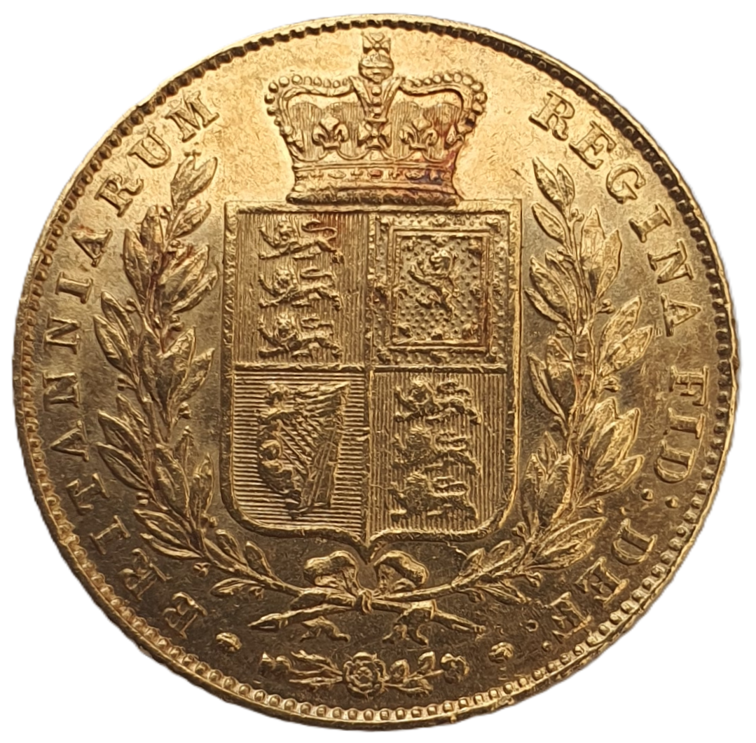 1847 Queen Victoria Shield Reverse Sovereign