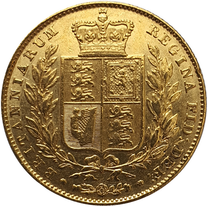 1847 Queen Victoria Shield Reverse Sovereign