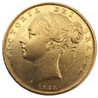 1848 Queen Victoria Shield Reverse Sovereign