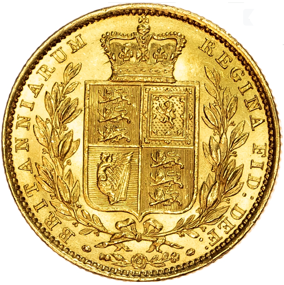 1848 Queen Victoria Shield Reverse Sovereign