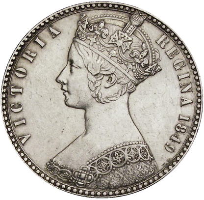 1849 Queen Victoria 'Godless' Florin, WW