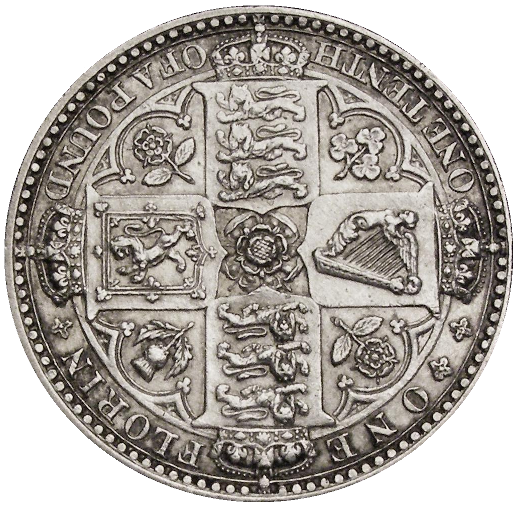 1849 Queen Victoria 'Godless' Florin, WW