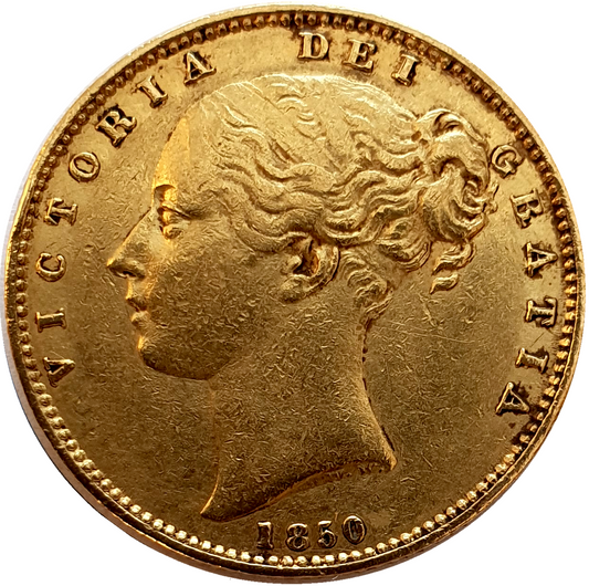 1850 Queen Victoria Shield Reverse Sovereign