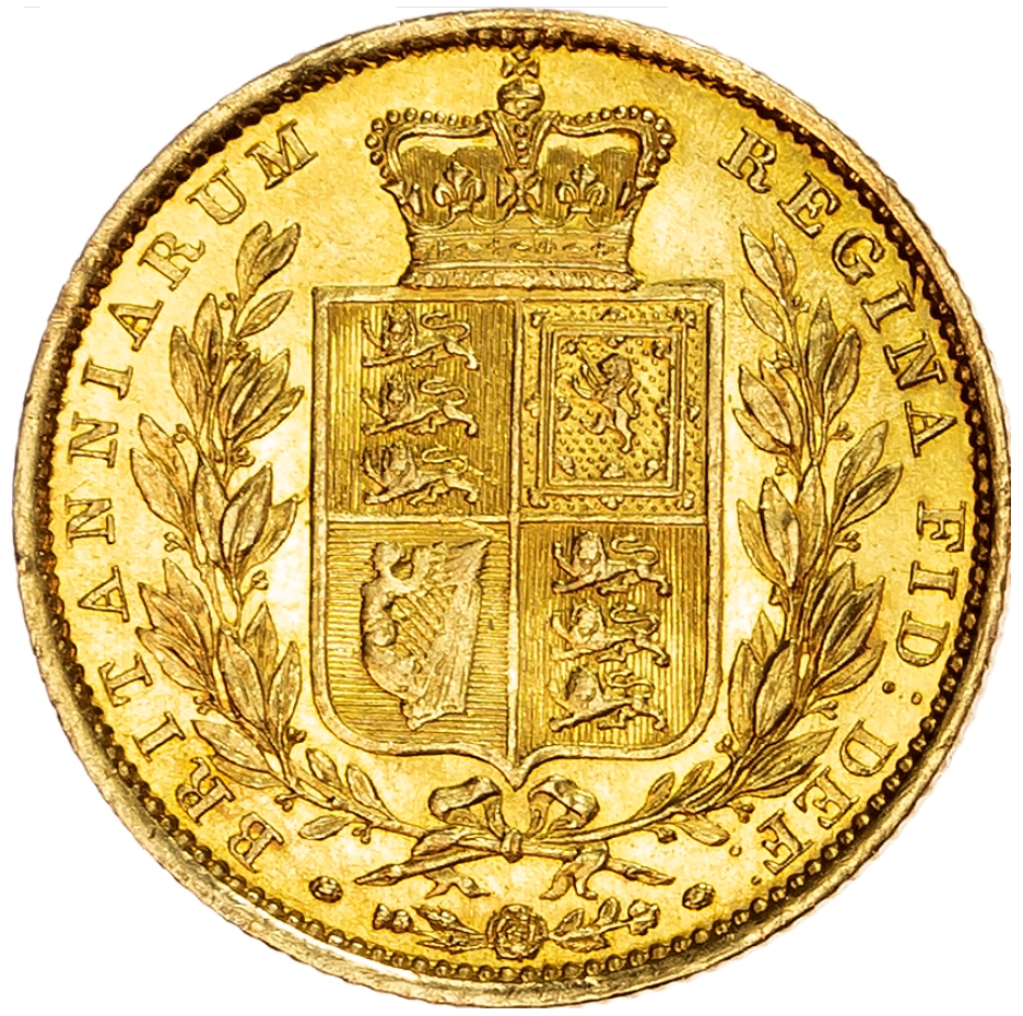 1850 Queen Victoria Shield Reverse Sovereign