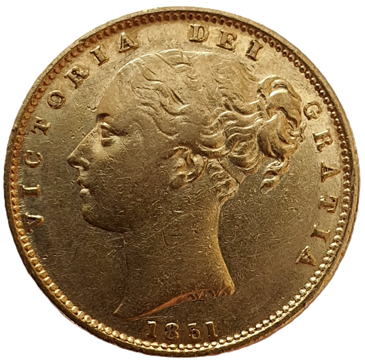1851 Queen Victoria Shield Reverse Sovereign