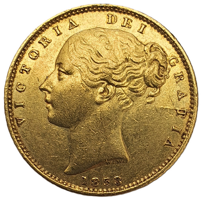 1853 Queen Victoria Shield Reverse Sovereign