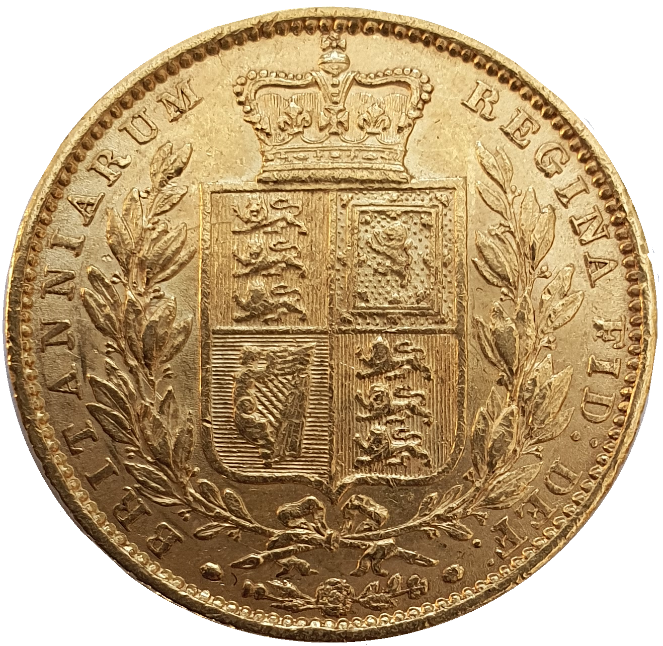 1853 Queen Victoria Shield Reverse Sovereign