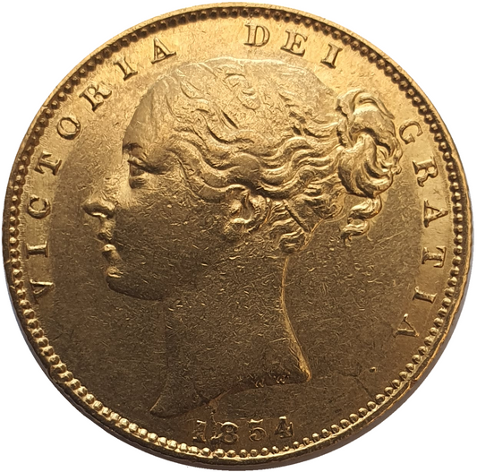 1854 Queen Victoria Shield Reverse Sovereign