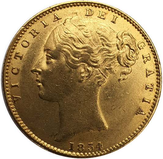 1854 Queen Victoria Shield Reverse Sovereign