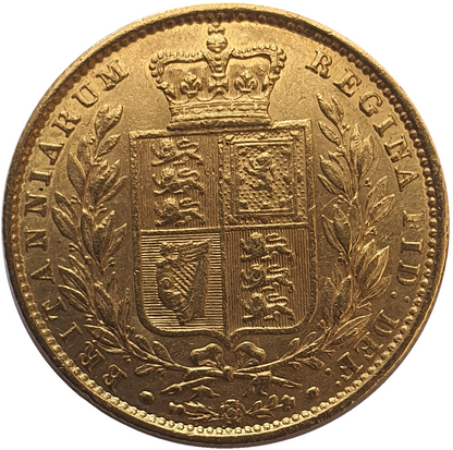 1854 Queen Victoria Shield Reverse Sovereign