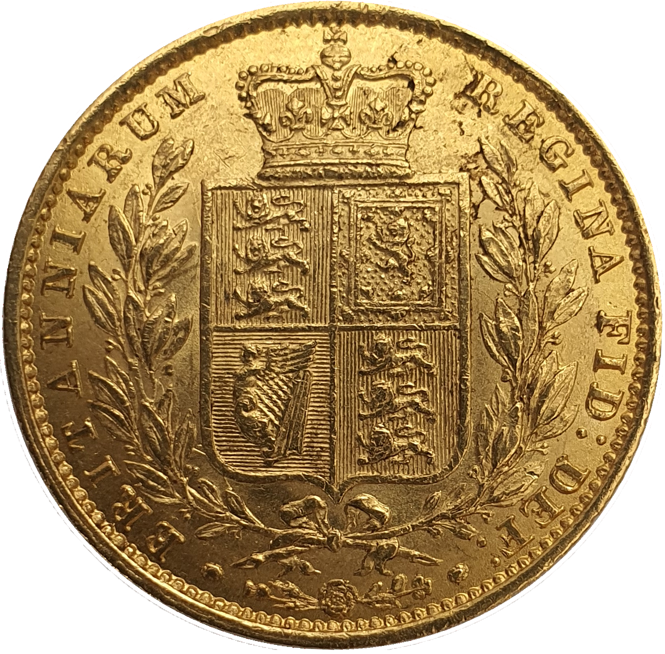 1854 Queen Victoria Shield Reverse Sovereign