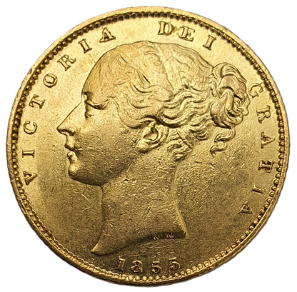 1855 Queen Victoria Shield Reverse Sovereign