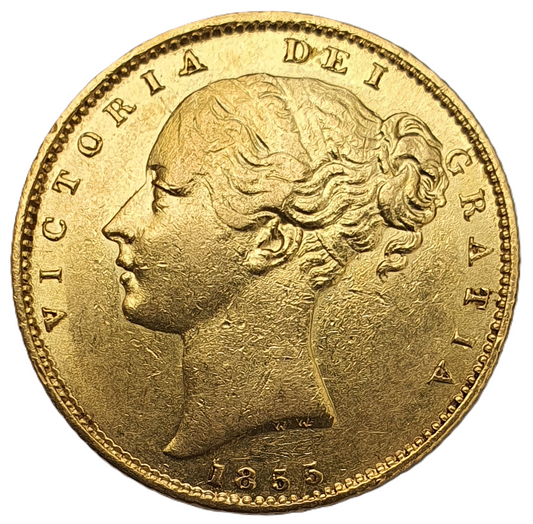 1855 Queen Victoria Shield Reverse Sovereign