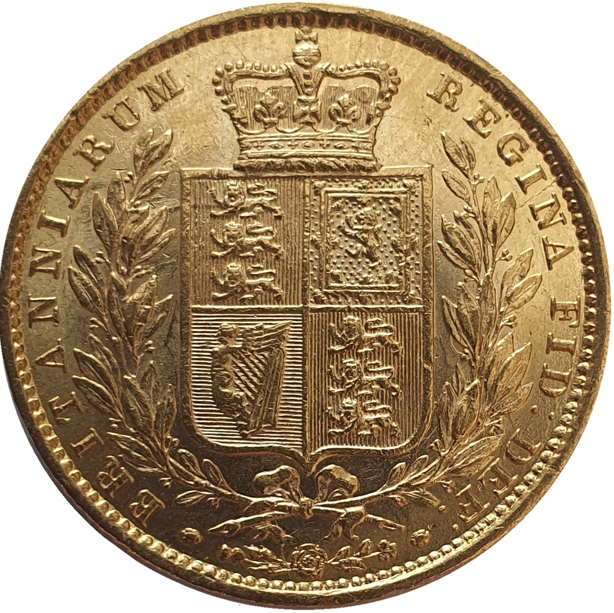 1856 Queen Victoria Shield Reverse Sovereign