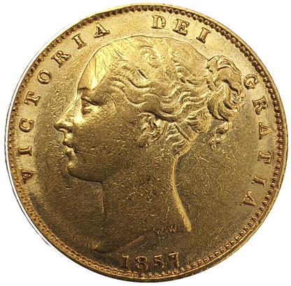 1857 Queen Victoria Shield Reverse Sovereign