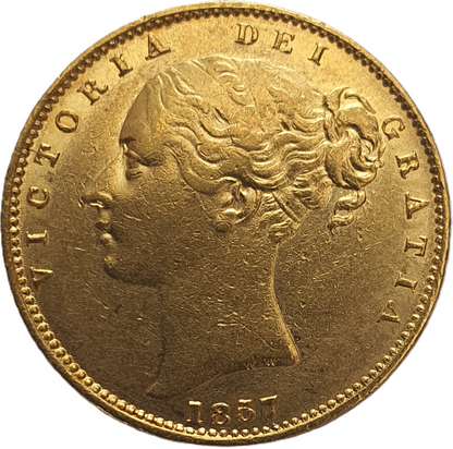 1857 Queen Victoria Shield Reverse Sovereign