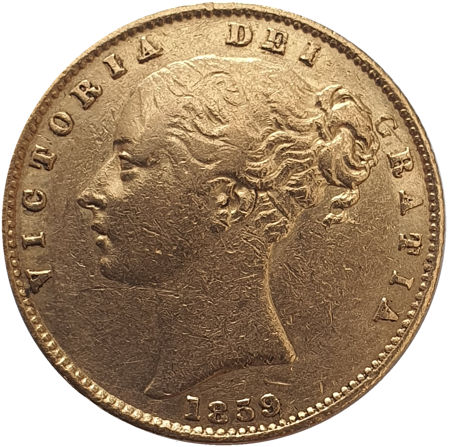 1859 Queen Victoria Shield Reverse Sovereign