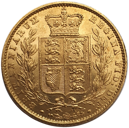 1860 Queen Victoria Shield Reverse Sovereign - Large 'O'