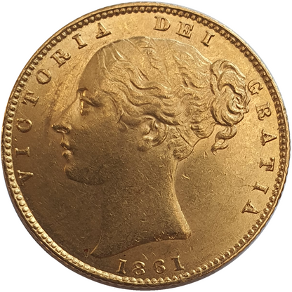 1861 Queen Victoria Shield Reverse Sovereign