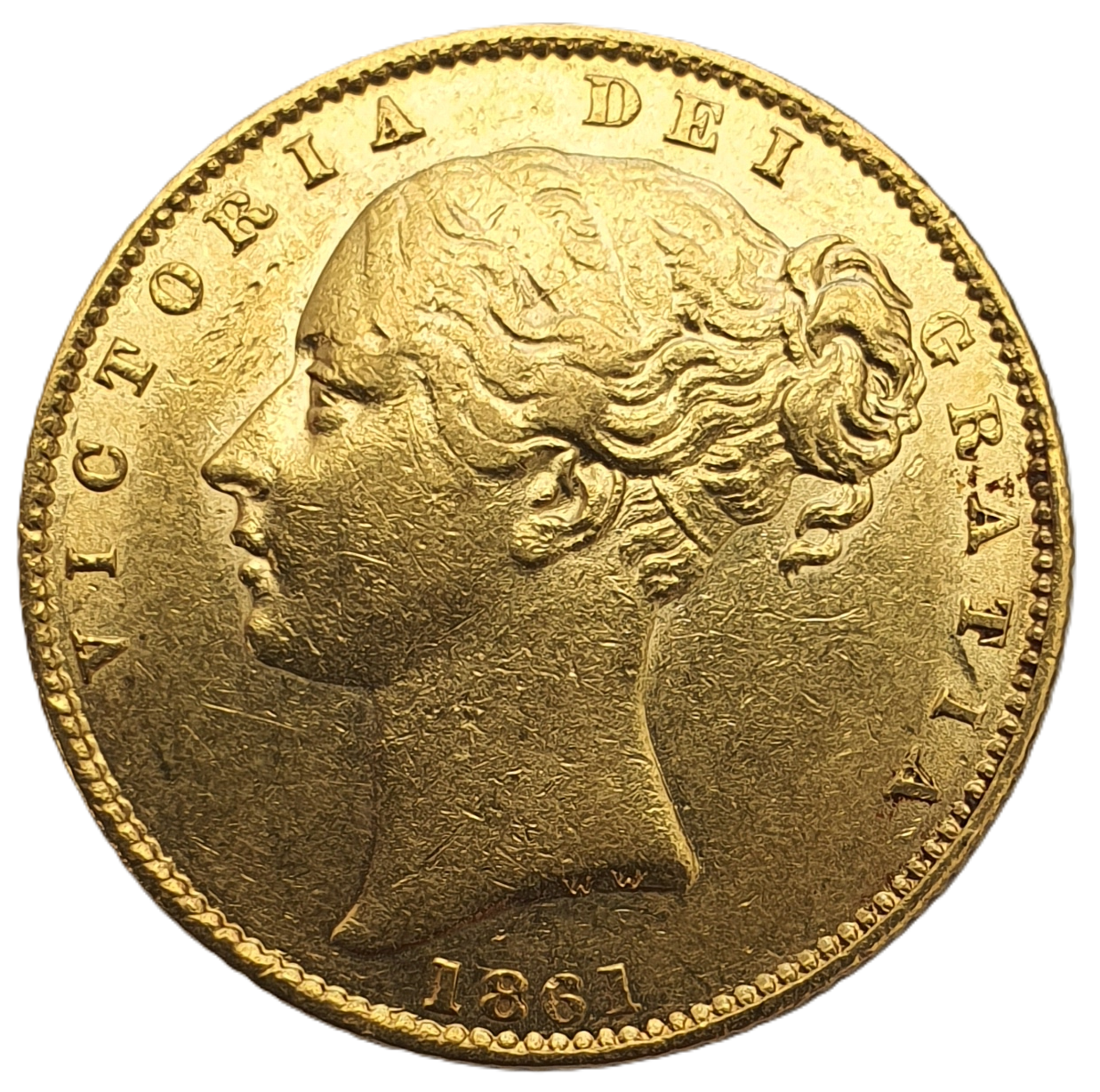1861 Queen Victoria Shield Reverse Sovereign