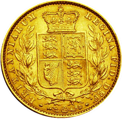 1861 Queen Victoria Shield Reverse Sovereign