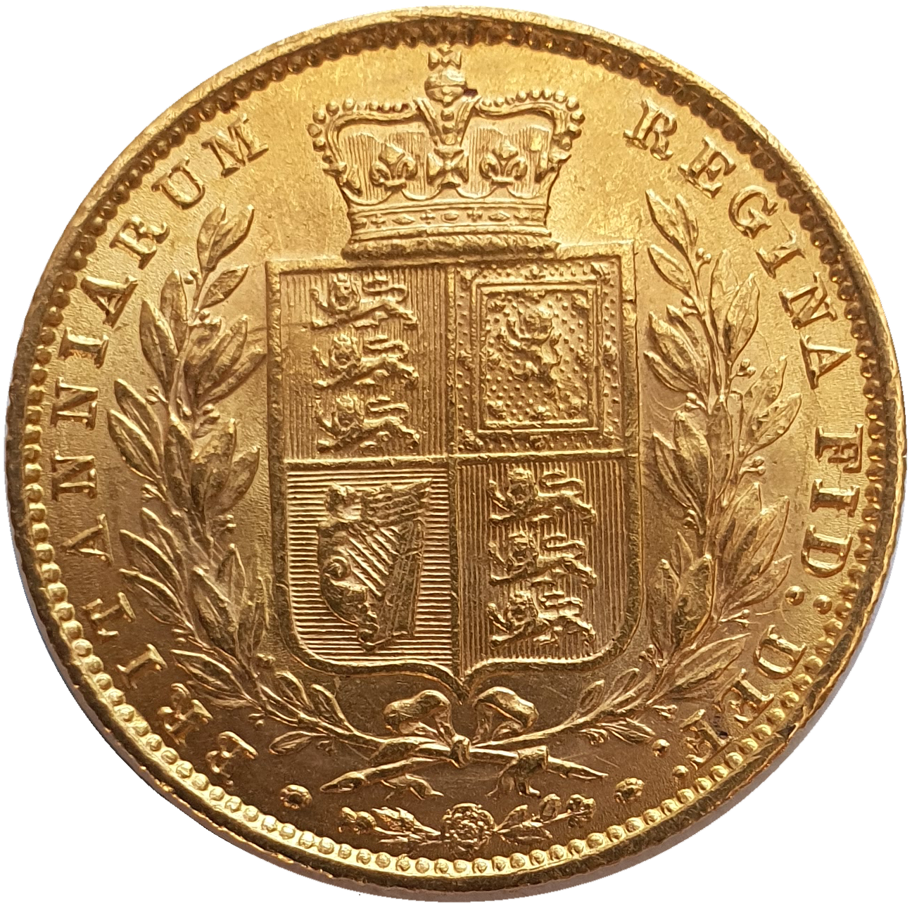 1861 Queen Victoria Shield Reverse Sovereign