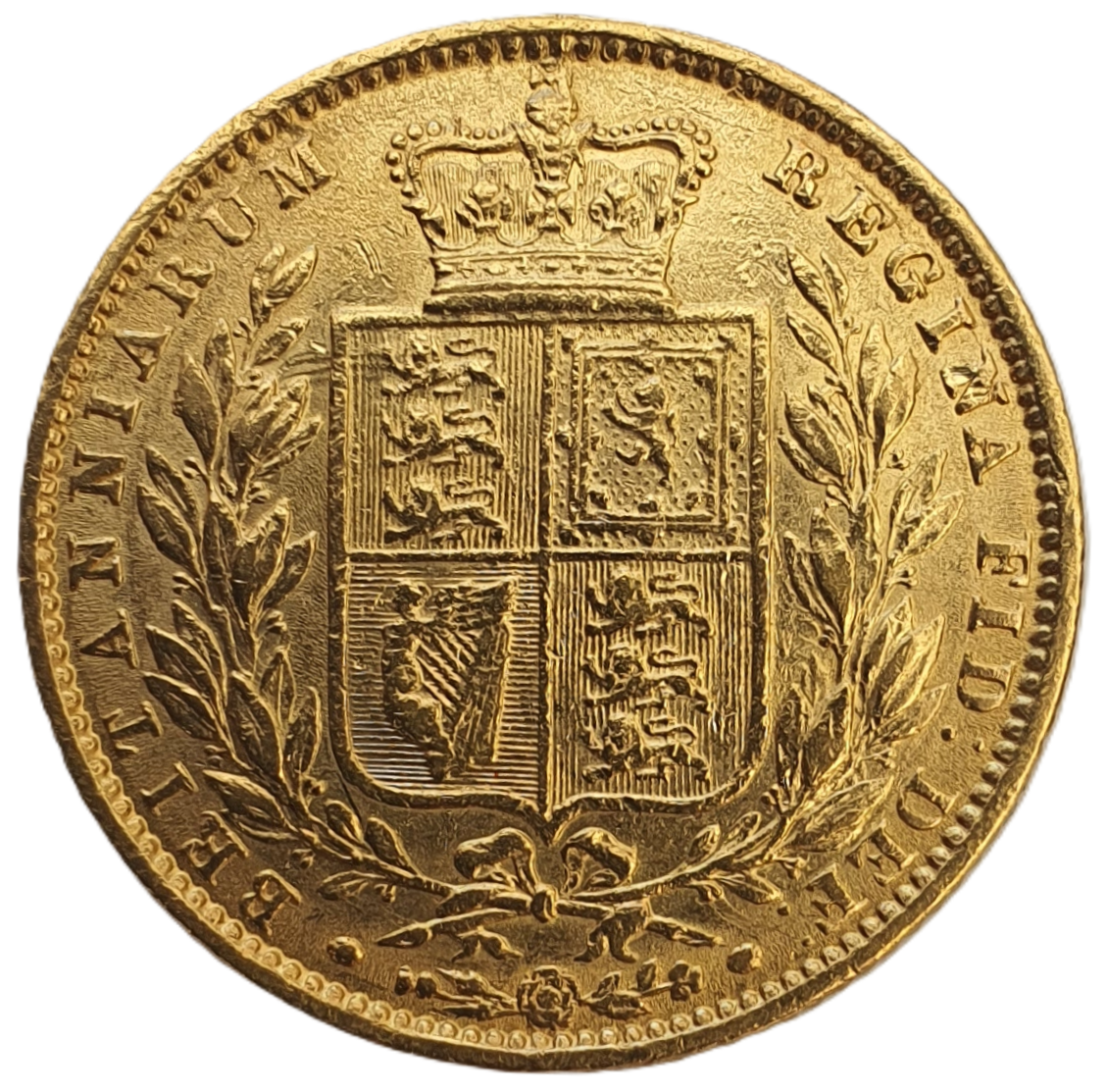1862 Queen Victoria Shield Reverse Sovereign - R/E in BRITT