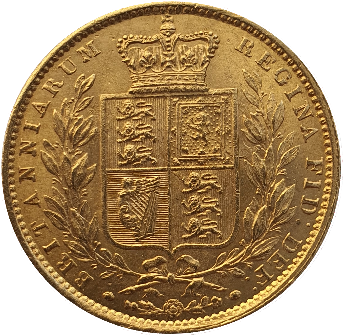 1862 Queen Victoria Shield Reverse Sovereign - WIDE DATE