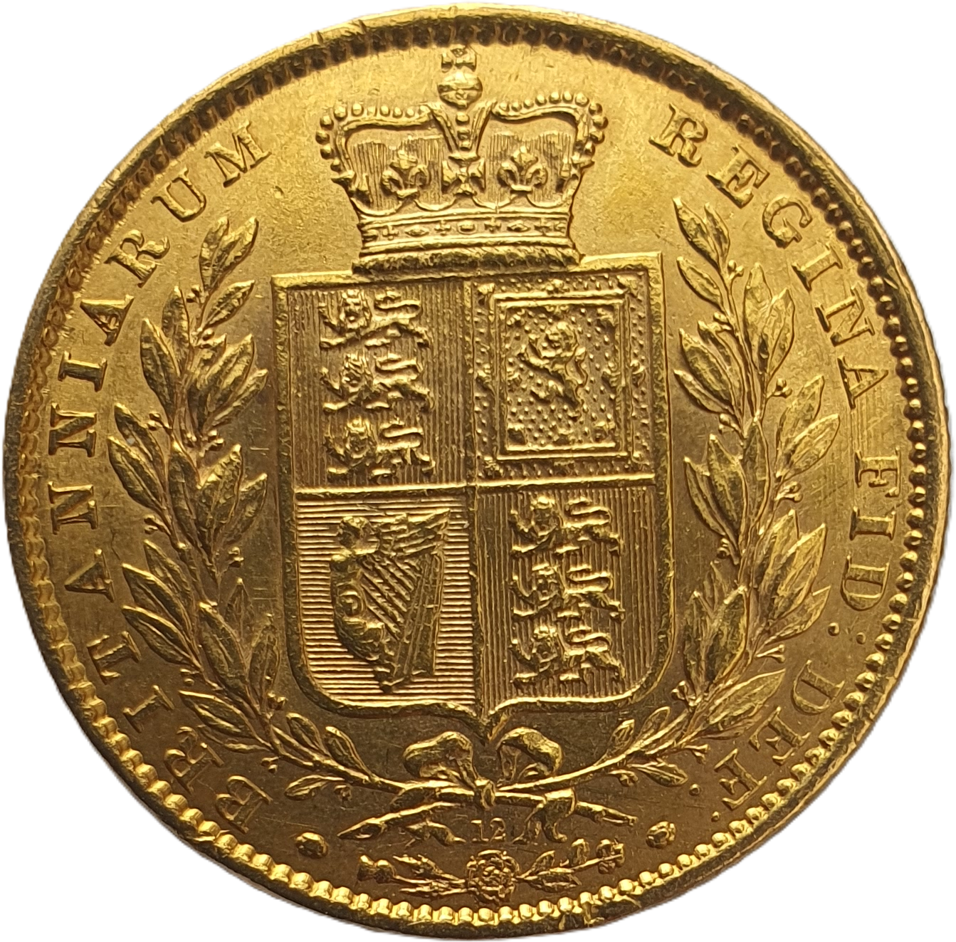 1863 Queen Victoria Shield Reverse Sovereign - #Die No12
