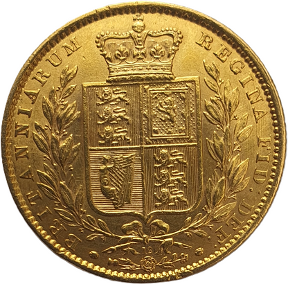 1863 Queen Victoria Shield Reverse Sovereign - #Die No12