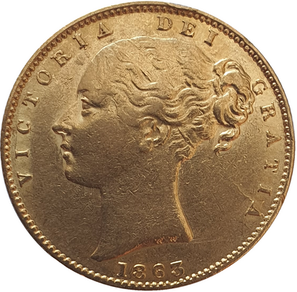 1863 Queen Victoria Shield Reverse Sovereign - No Die