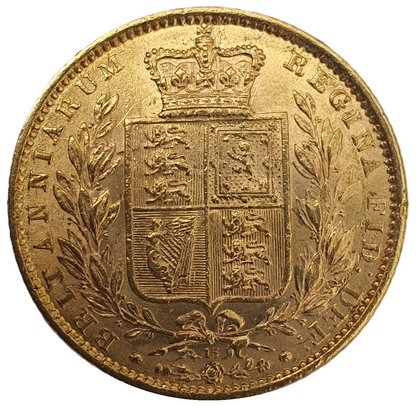 1863 Queen Victoria Shield Reverse Sovereign - #Die No15