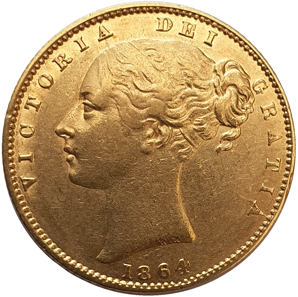 1864 Queen Victoria Shield Reverse Sovereign - #Die No29