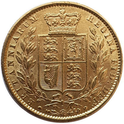 1864 Queen Victoria Shield Reverse Sovereign - #Die No9