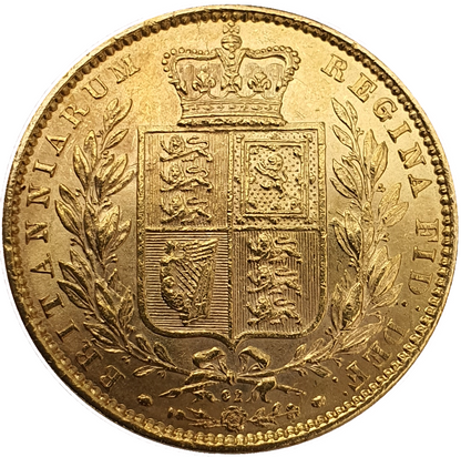 1864 Queen Victoria Shield Reverse Sovereign - #Die No62