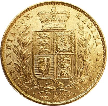 1865 Queen Victoria Shield Reverse Sovereign - #Die No11