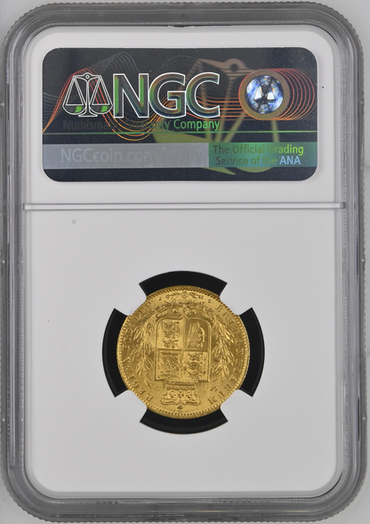 1869 Queen Victoria Shield Reverse Sovereign - #Die No60 - NGC MS-64 UNC